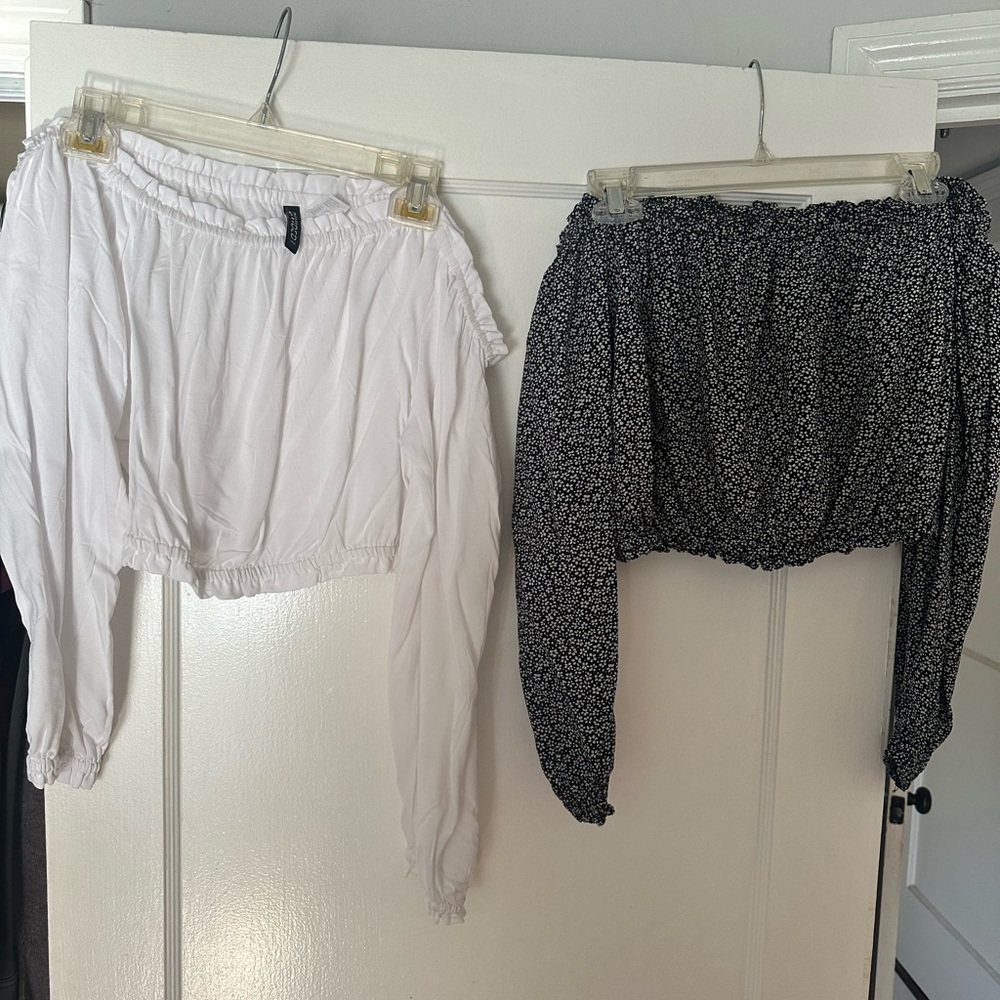 Divided White Off-Shoulder Top